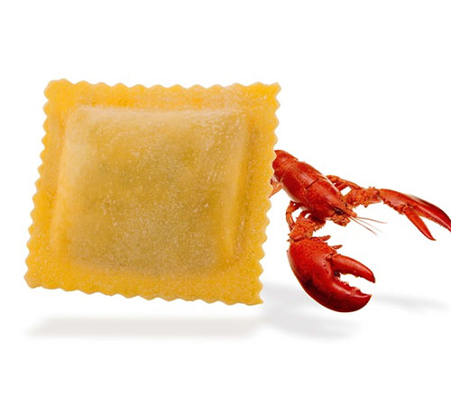 Ravioloni Safranteig gefüllt mit Hummer