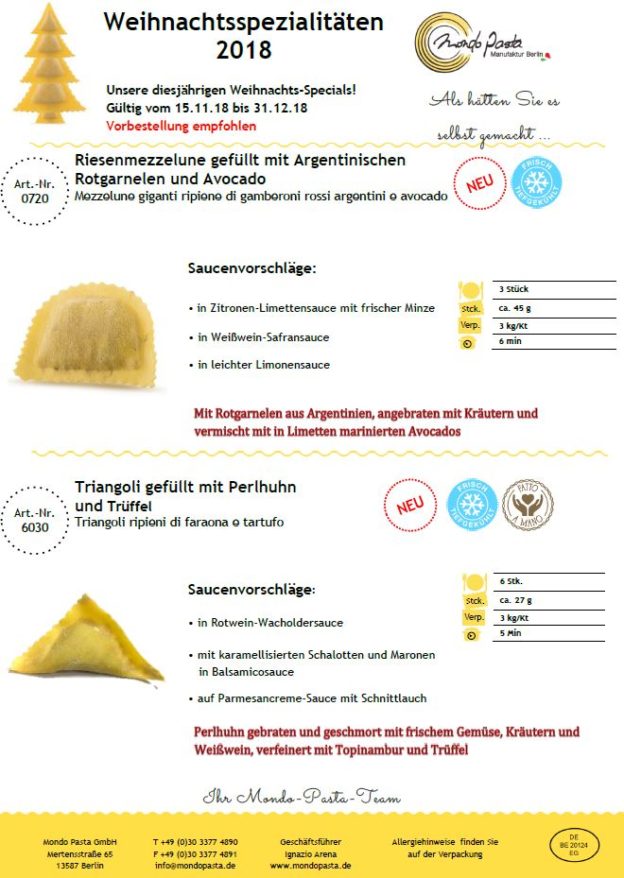 Weeihnachtsspezialitäten_FB Mondo Pasta